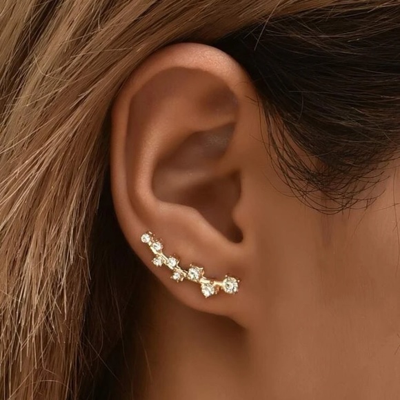 mam262 Jewelry - Gold Earring Crawler Set